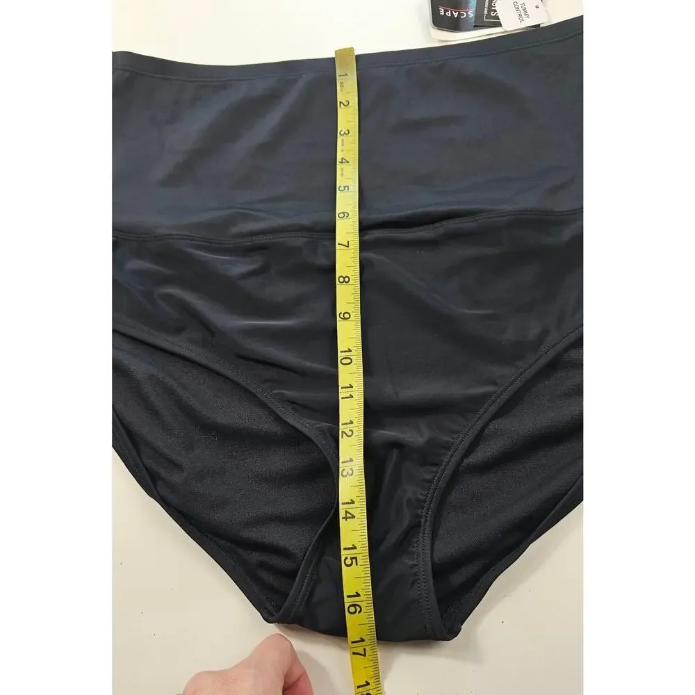 NWT island escapes tummy control black high waist bikini bottom L 16 beach